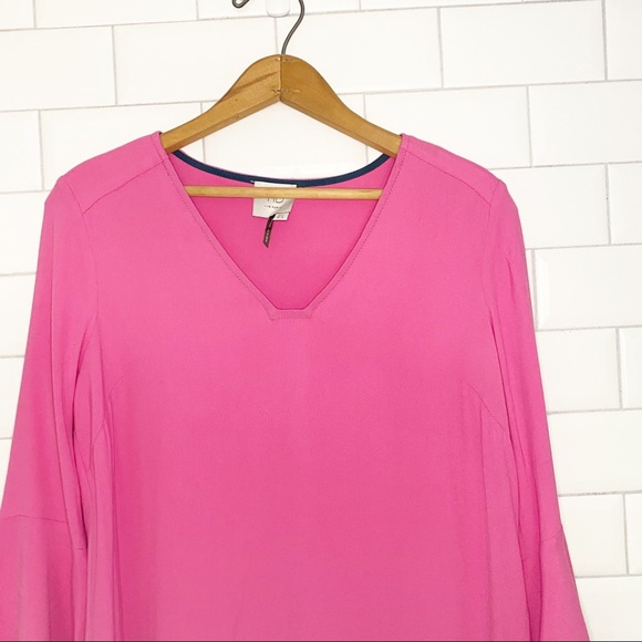 Anthro HD in Paris Bell Sleeve Shift Dress Pink 0 - Picture 5 of 13